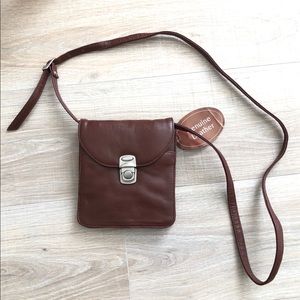 Genuine Leather Brown Crossbody Small Purse